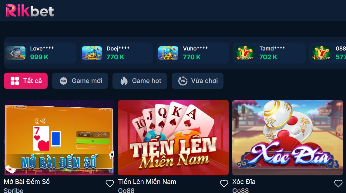 Hướng dẫn tham gia game bài Rikbet 